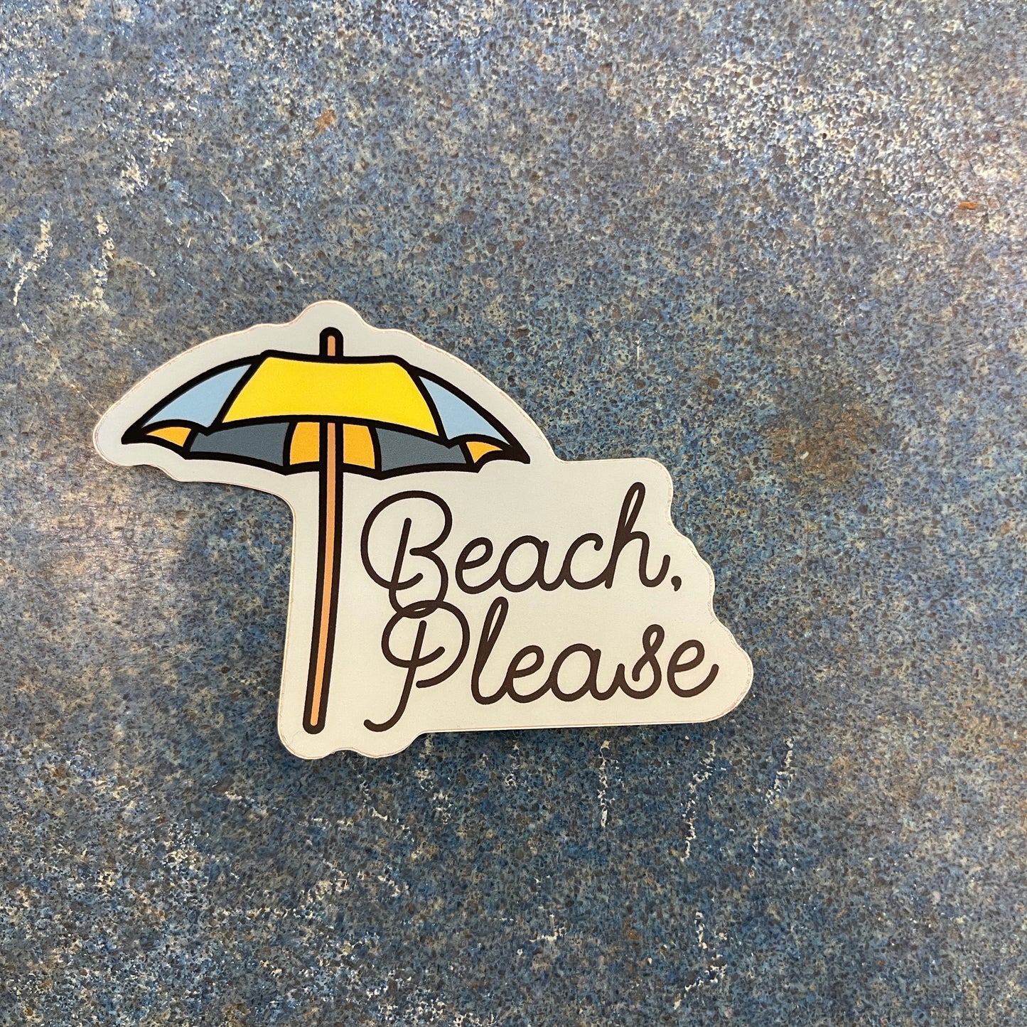Beach Please Umbrella Sticker