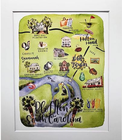 8X 10 Watercolor Print of Bluffton