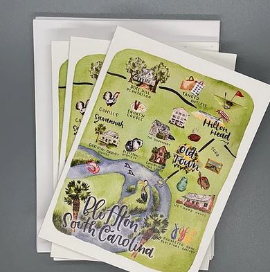 Bluftton Watercolor Note Cards-8 Pack