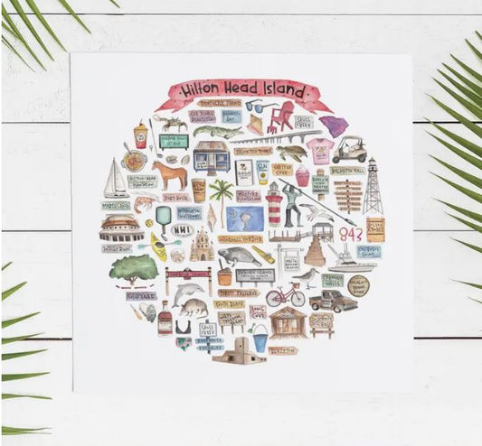 Hilton Head Icon Watercolor 12X12