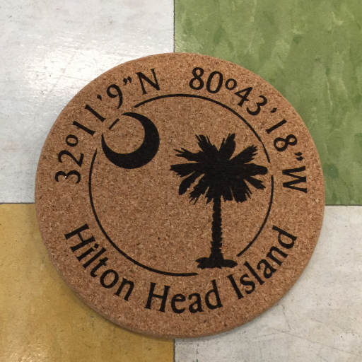 Cork Coaster- Palm and Moon L&L