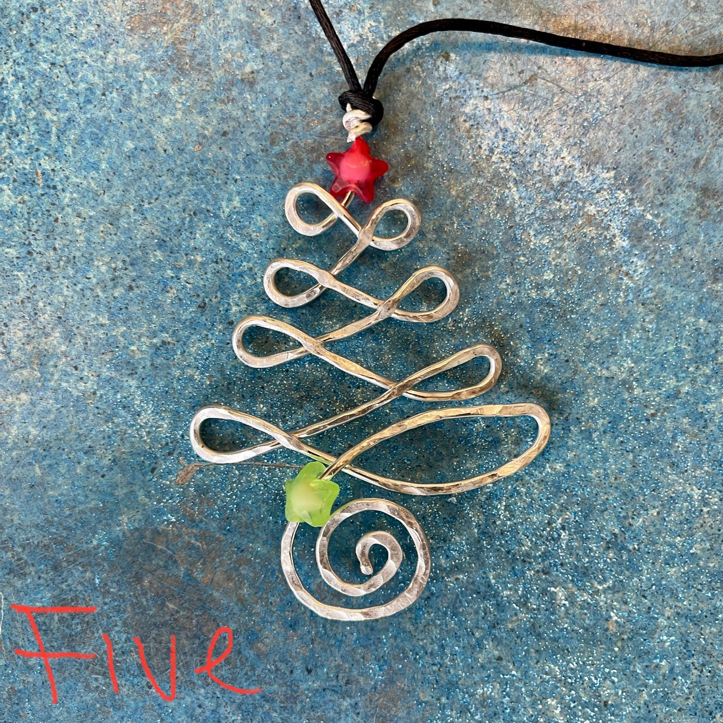 Wire Christmas Tree Necklaces