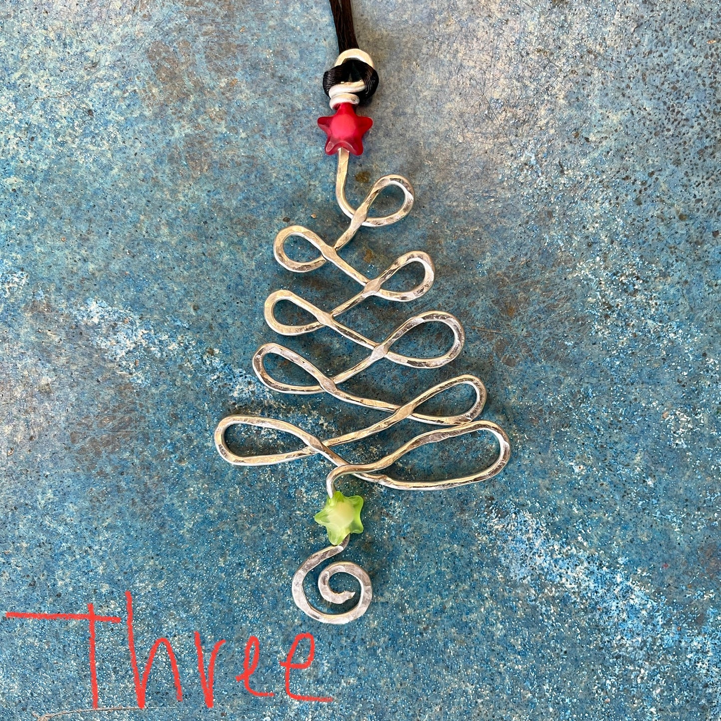 Wire Christmas Tree Necklaces