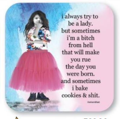 Neoprene Coaster- BAKE COOKIES & SHIT