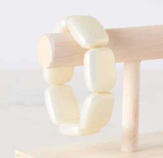 Chicklet 6 Bracelet White