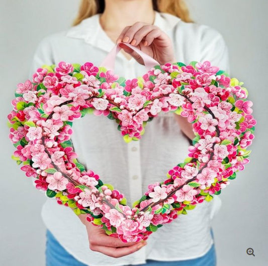 Cherry Blossom Heart Wreath
