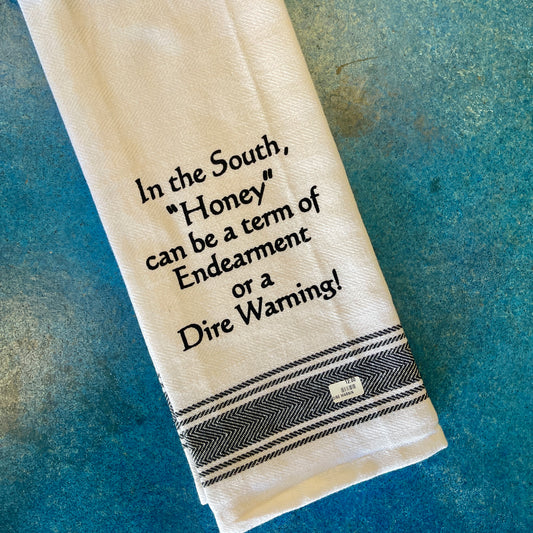 Dire Warning Dish Towel