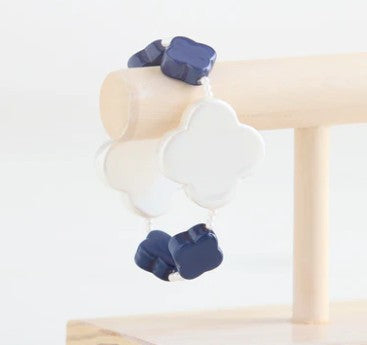 Navy MOP Clover Large Bracelet
