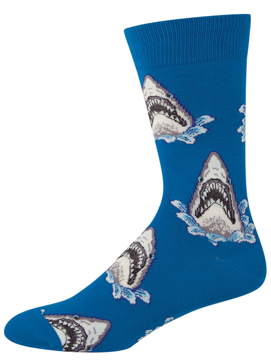 Men's Crew- Shark Attack Blue