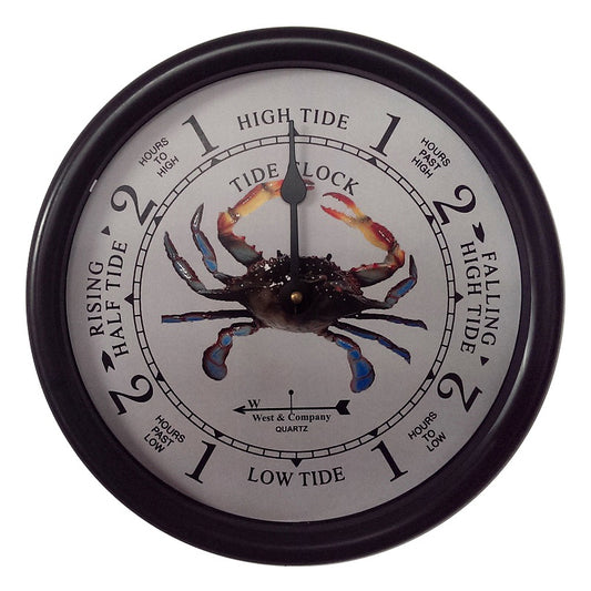 Crab Tide Clock Black Frame