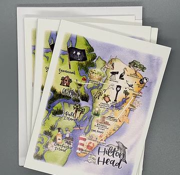 Hilton Head Watercolor Note Cards-8 Pack