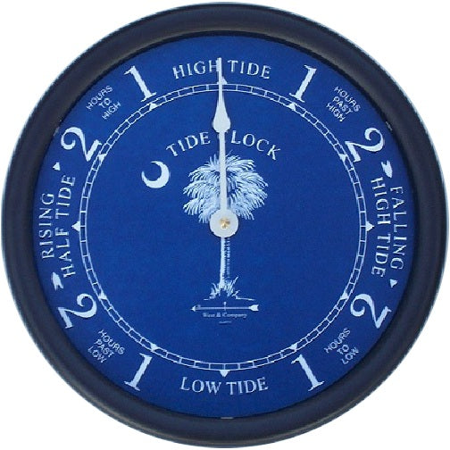 Palm and Moon Tide Clock With Black