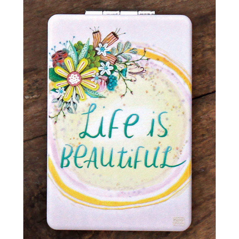 LIFE IS BEAUTIFUL COMPACT MIRROR